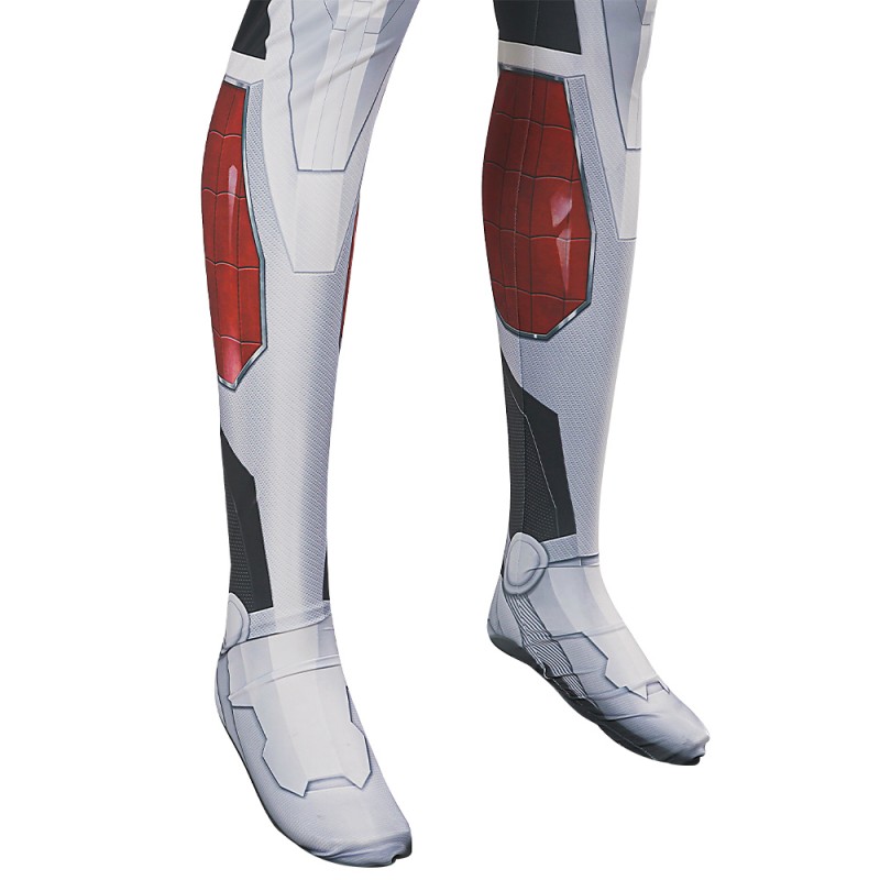 2023 Spiderman PS4 White Armor Jumpsuit Cosplay Costume