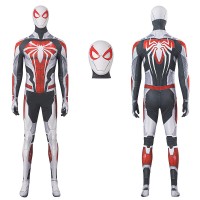 2023 Spiderman PS4 White Armor Jumpsuit Cosplay Costume