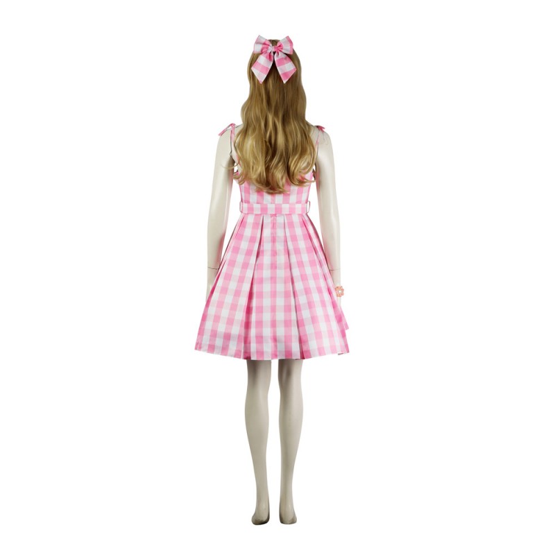 2023 Film Doll Pink Plaid Skirt Cosplay Halloween Costume