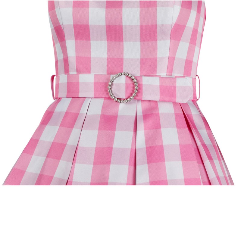 2023 Film Doll Pink Plaid Skirt Cosplay Halloween Costume