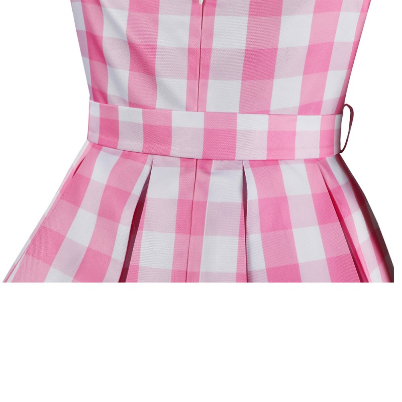 2023 Film Doll Pink Plaid Skirt Cosplay Halloween Costume