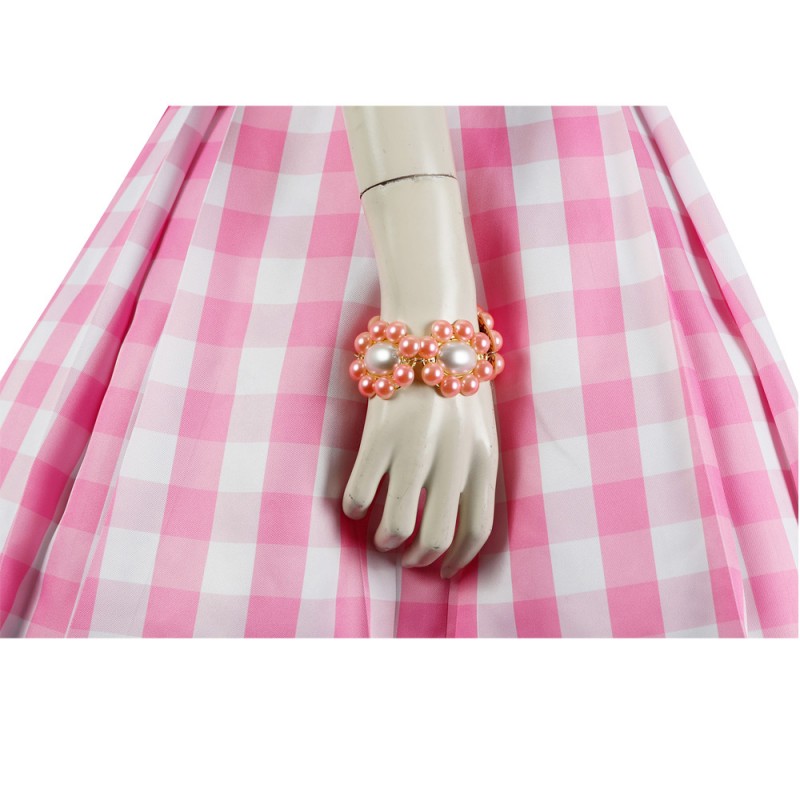 2023 Film Doll Pink Plaid Skirt Cosplay Halloween Costume