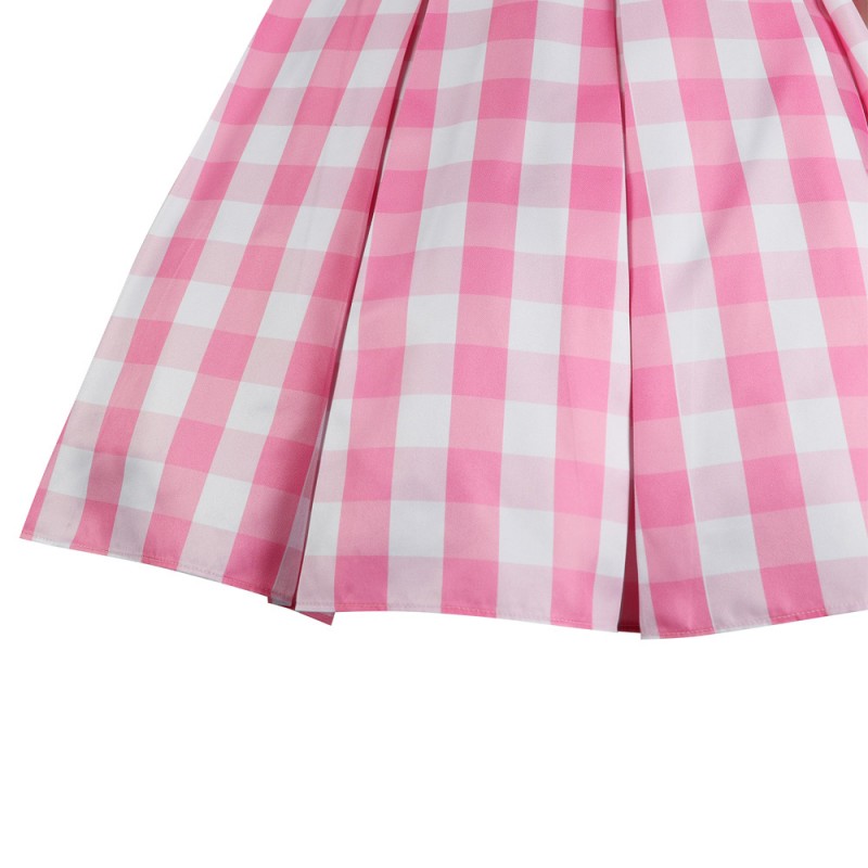 2023 Film Doll Pink Plaid Skirt Cosplay Halloween Costume
