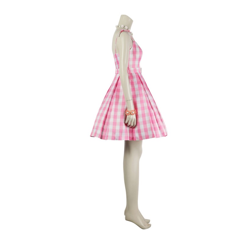 2023 Film Doll Pink Plaid Skirt Cosplay Halloween Costume