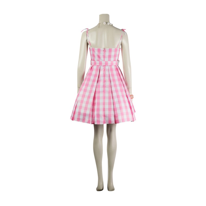2023 Film Doll Pink Plaid Skirt Cosplay Halloween Costume