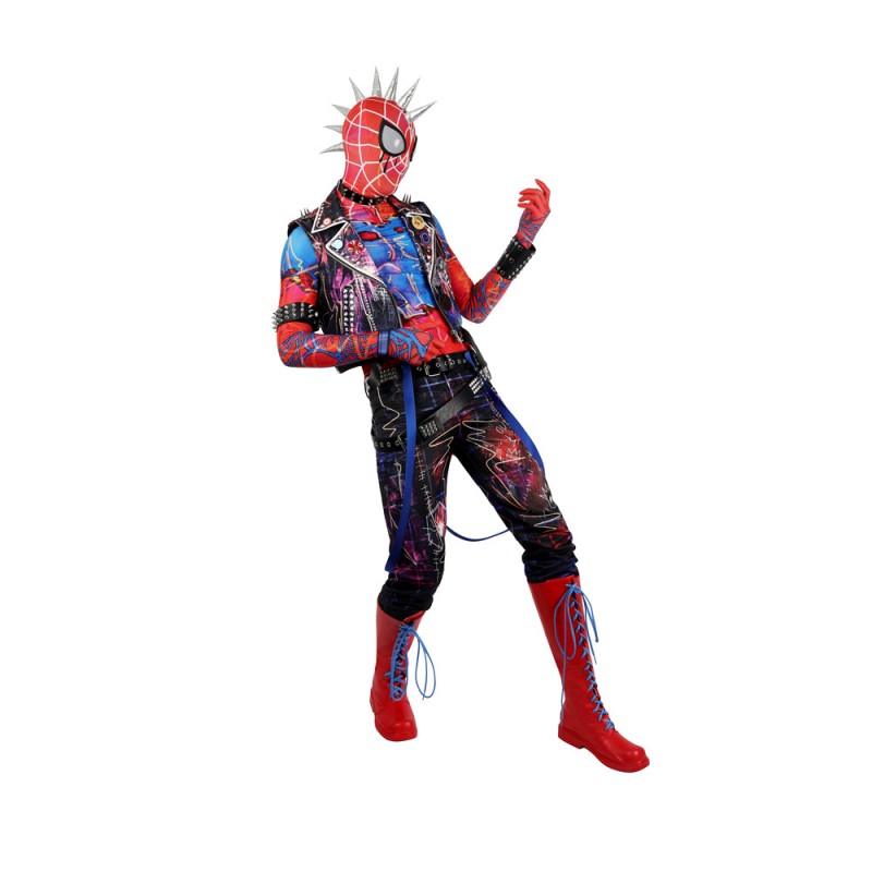 Spiderman Into the Spider-Verse Adult Halloween Suit Spider-Punk Hobart Brown Cosplay Costumes
