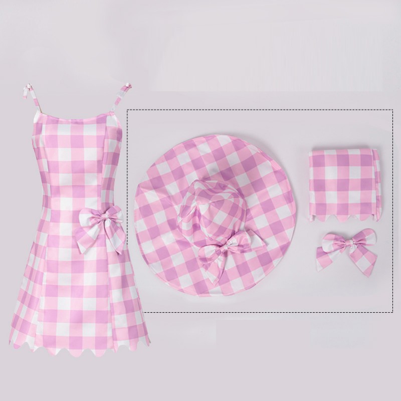 2023 Doll Movie Babi Costumes Movie Margot Robbie Cosplay Pink Skirt