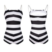 2023 Movie Margot Robbie Babi Swimsuit Black and White Halloween Cosplay Costume