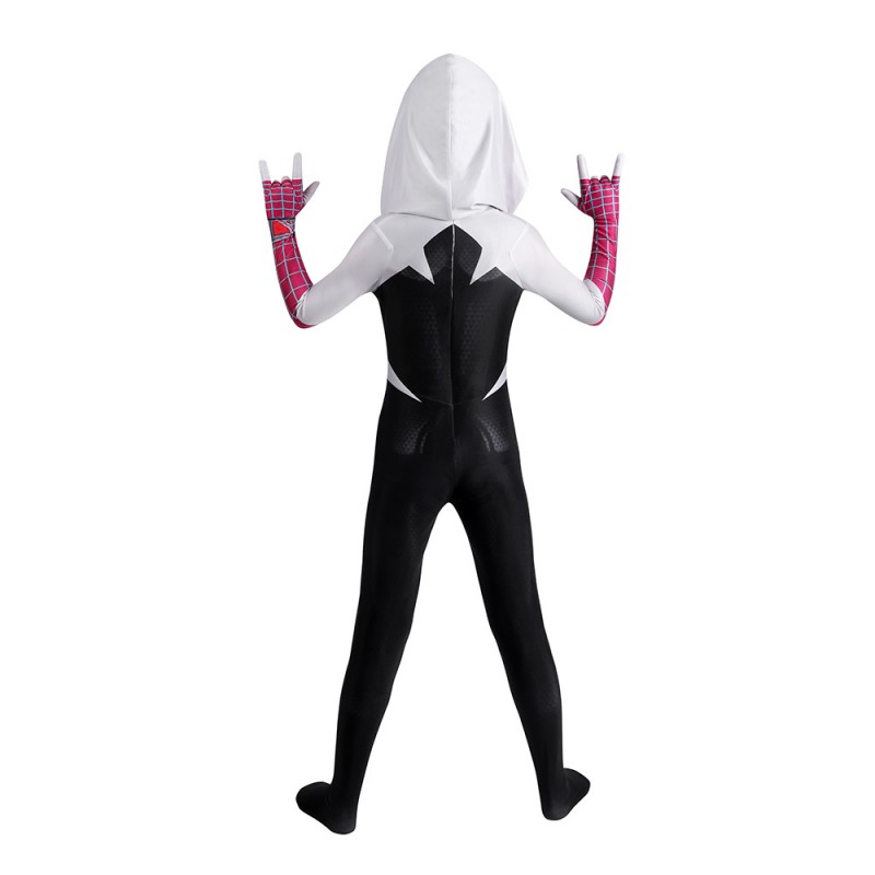 Kids Spider-Man Across The Spider-Verse Gwen Jumpsuit Cosplay Costumes