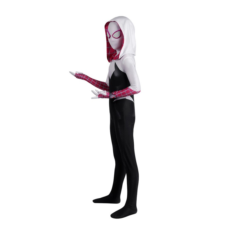 Kids Spider-Man Across The Spider-Verse Gwen Jumpsuit Cosplay Costumes