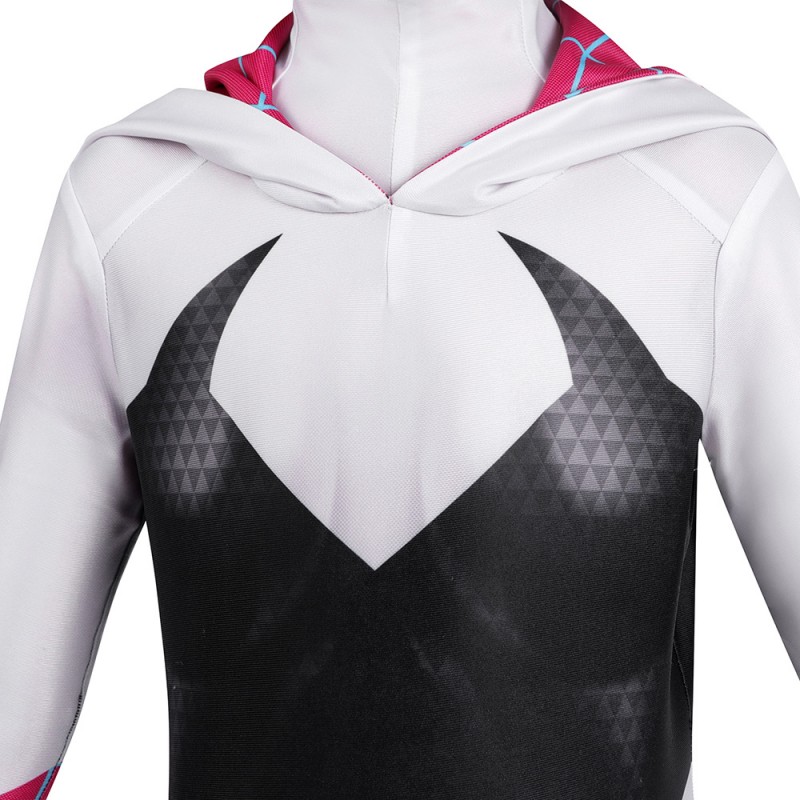 Kids Spider-Man Across The Spider-Verse Gwen Jumpsuit Cosplay Costumes