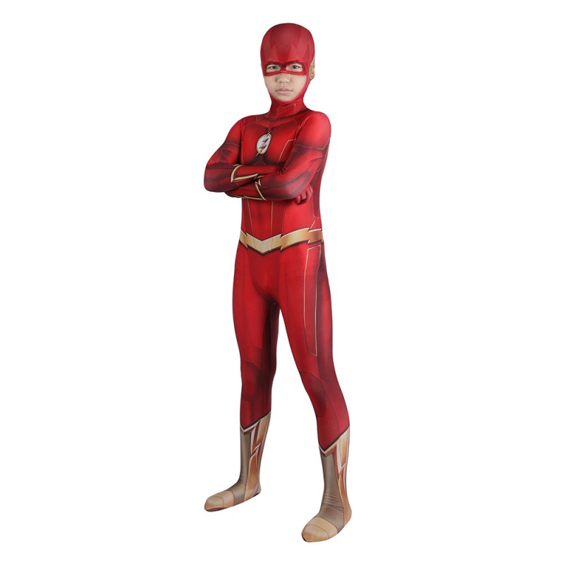 Kids 2023 Barry Allen Cosplay Costumes TF Red Jumpsuit