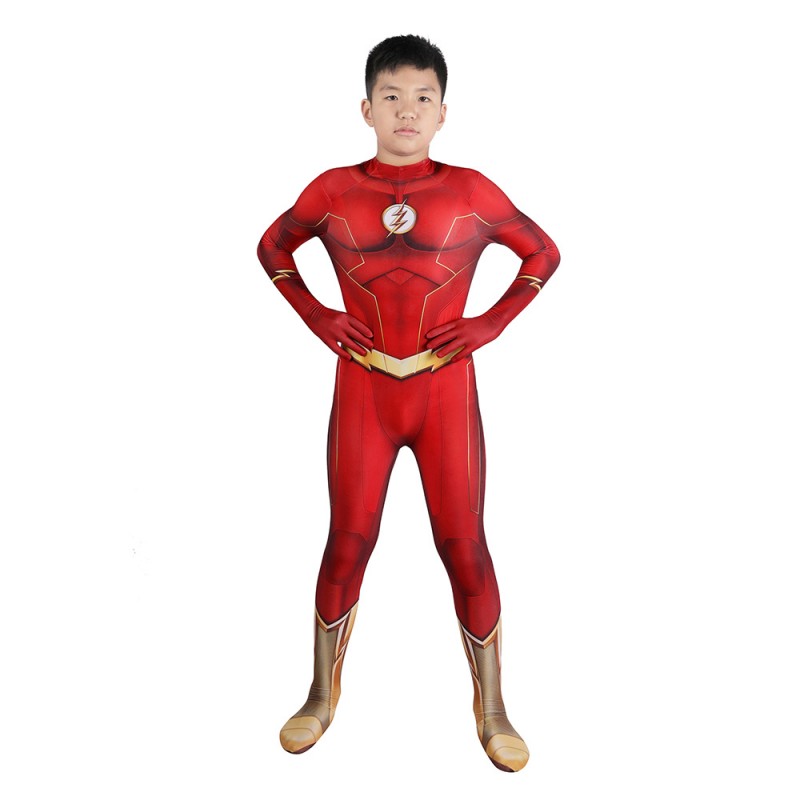 Kids 2023 Barry Allen Cosplay Costumes TF Red Jumpsuit