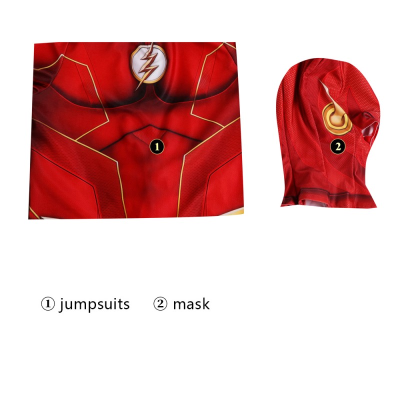 Kids 2023 Barry Allen Cosplay Costumes TF Red Jumpsuit