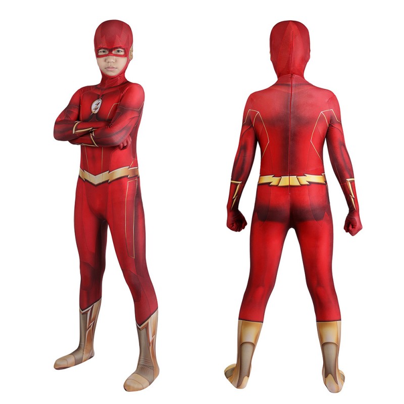Kids 2023 Barry Allen Cosplay Costumes TF Red Jumpsuit