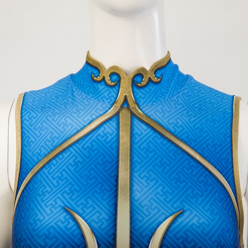 Street Fighter Women Cosplay Costume Chun Li Printed Jumpsuit Version