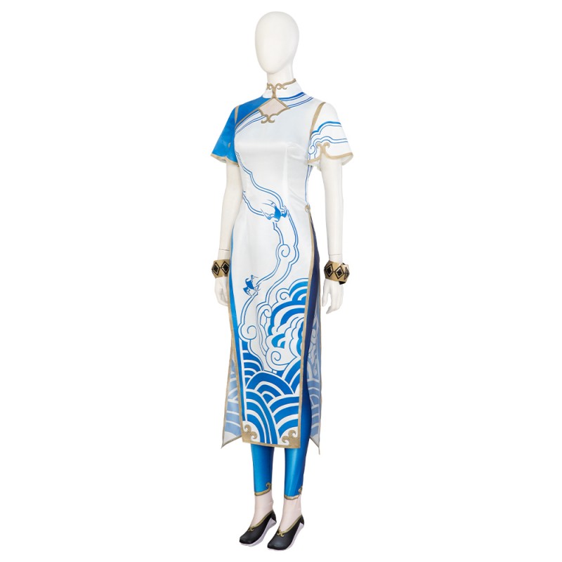 Street Fighter Women Cosplay Costume Chun Li Printed Jumpsuit Version