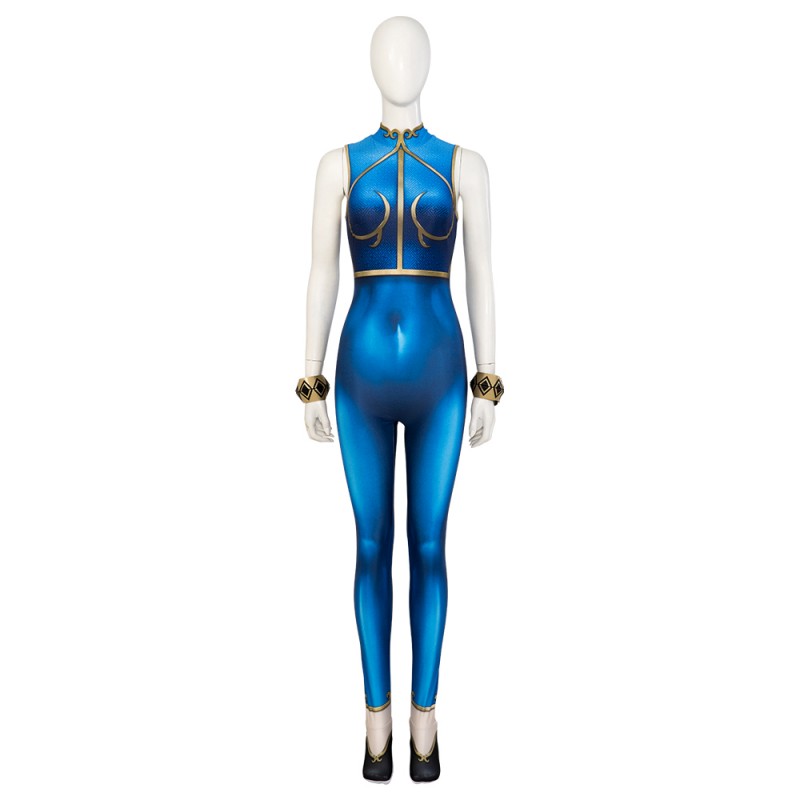 Street Fighter Women Cosplay Costume Chun Li Printed Jumpsuit Version