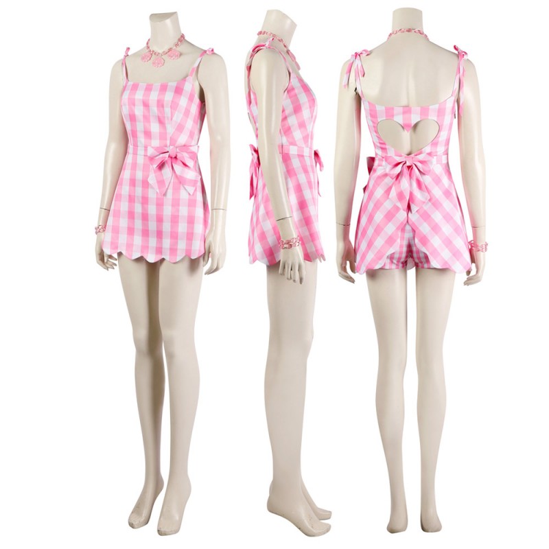 2023 Movie Doll Costumes Margot Robbie Cosplay Suit Babi Pink Dress