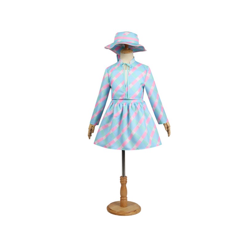 Kids 2023 Movie Babi Halloween Costume Blue Dress Cosplay Suit
