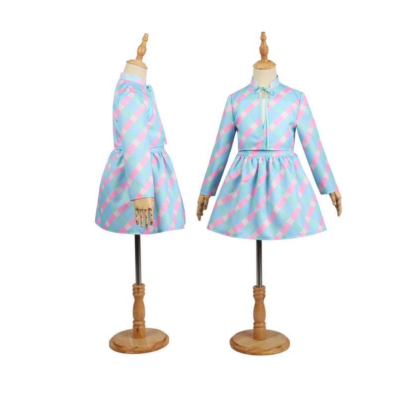 Kids 2023 Movie Babi Halloween Costume Blue Dress Cosplay Suit