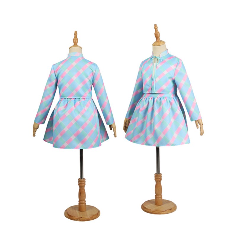 Kids 2023 Movie Babi Halloween Costume Blue Dress Cosplay Suit