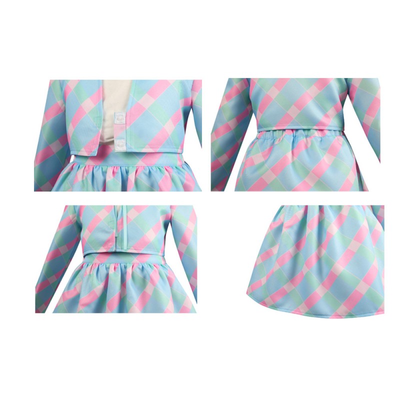 Kids 2023 Movie Babi Halloween Costume Blue Dress Cosplay Suit