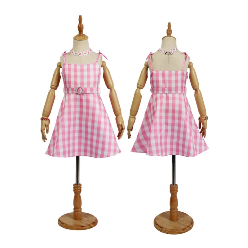 Kids Babi 2023 Film Costume Margot Robbie Cosplay Dress Halloween Outfit