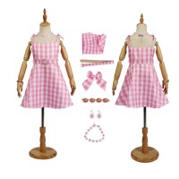 Kids Babi 2023 Film Costume Margot Robbie Cosplay Dress Halloween Outfit