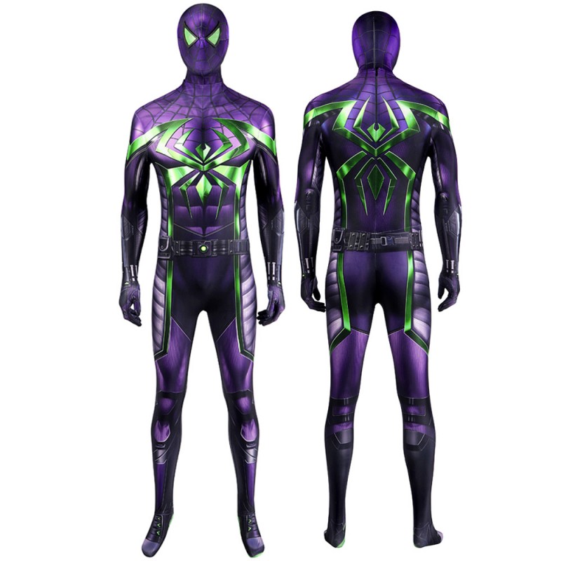 Spiderman Jumpsuit Spider-Man Miles Morales Purple Suit Cosplay Costume
