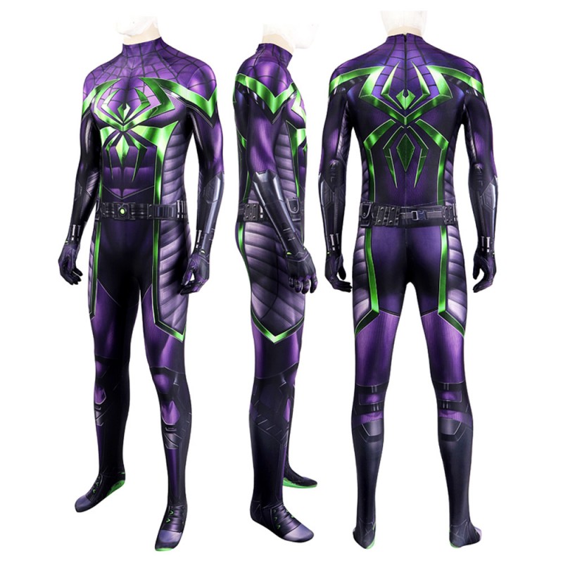 Spiderman Jumpsuit Spider-Man Miles Morales Purple Suit Cosplay Costume