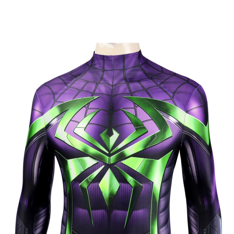 Spiderman Jumpsuit Spider-Man Miles Morales Purple Suit Cosplay Costume