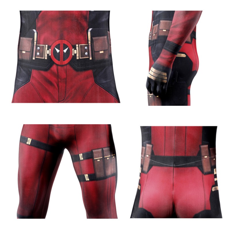 Deadpool 3 Jumpsuit Deadpool Wade Wilson Red Cosplay Costume