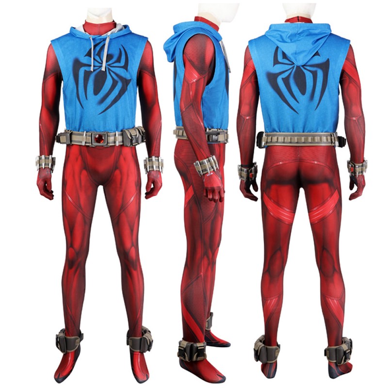 Scarlet Spider Ben Reilly Jumpsuit Spider-Man Across The Spider-Verse Cosplay Costumes