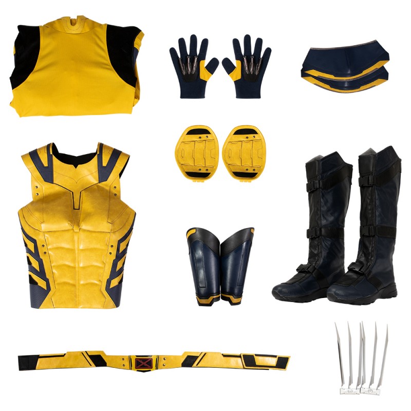 Deadpool 3 Wolverine Costume Logan Yellow Male Halloween Cosplay Suit