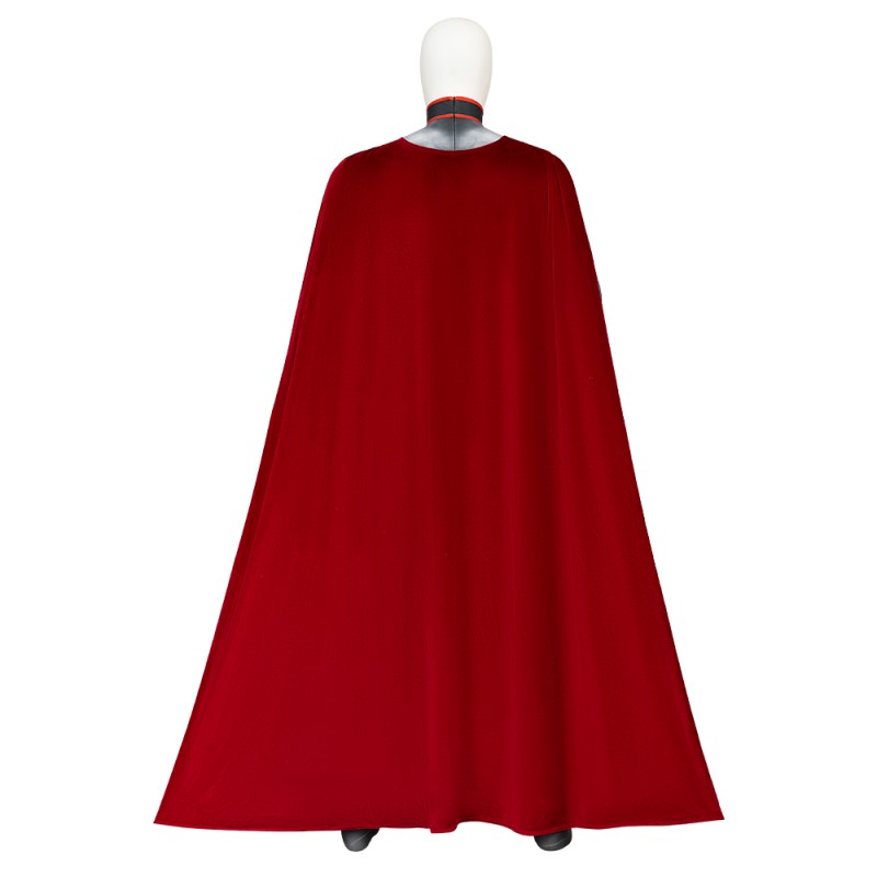 Clark Kent Jumpsuit Halloween Man Cosplay Costume Red Cloak