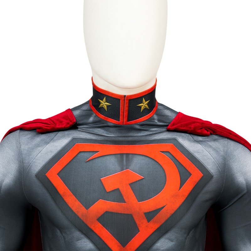 Clark Kent Jumpsuit Halloween Man Cosplay Costume Red Cloak