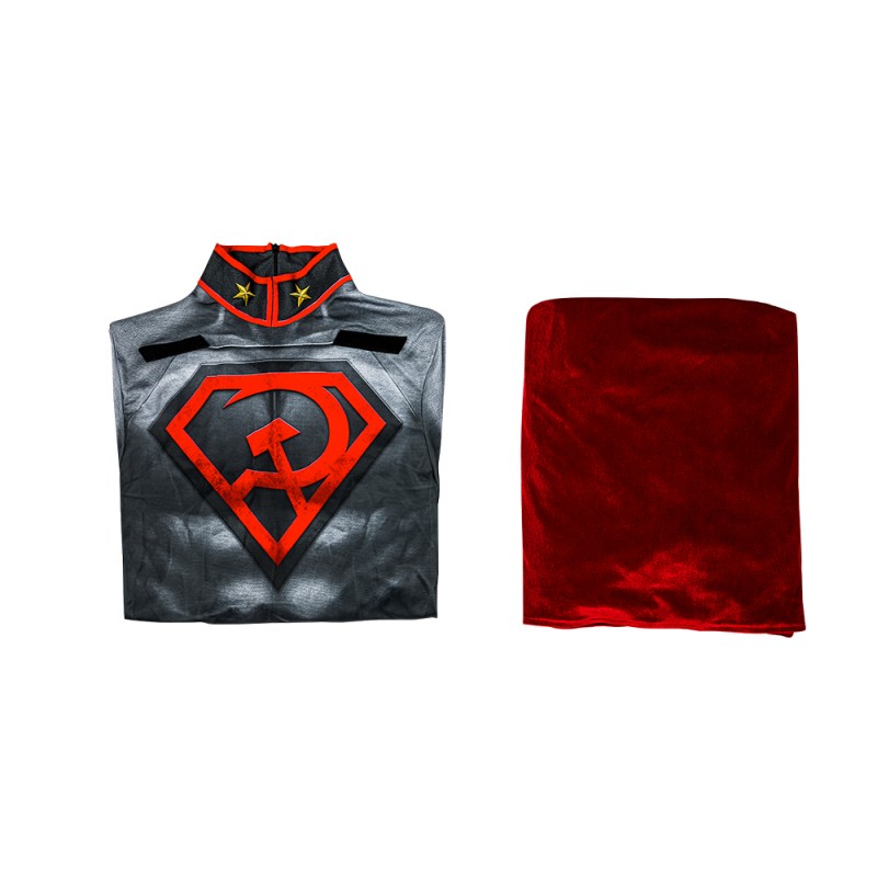 Clark Kent Jumpsuit Halloween Man Cosplay Costume Red Cloak