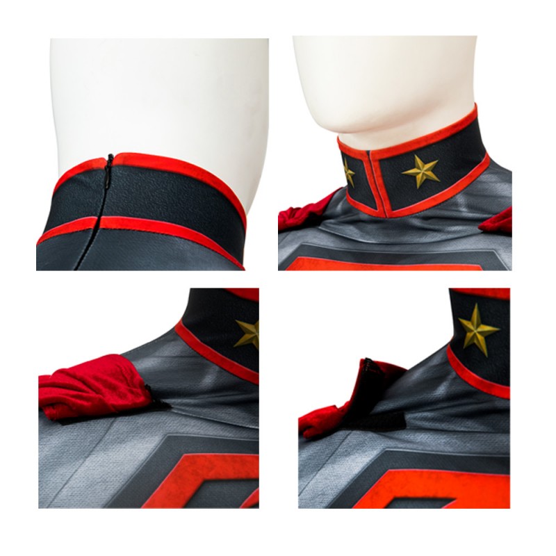Clark Kent Jumpsuit Halloween Man Cosplay Costume Red Cloak