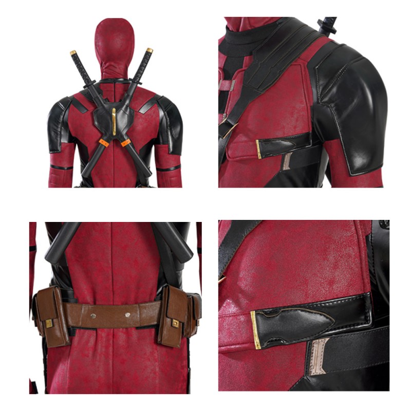 Deadpool 3 Costume New Deadpool Wade Winston Halloween Red Cosplay Suit