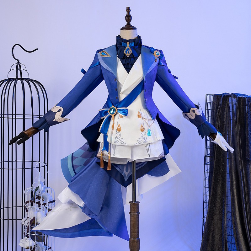 Game Genshin Impact Focalors Cosplay Costumes for Halloween Party