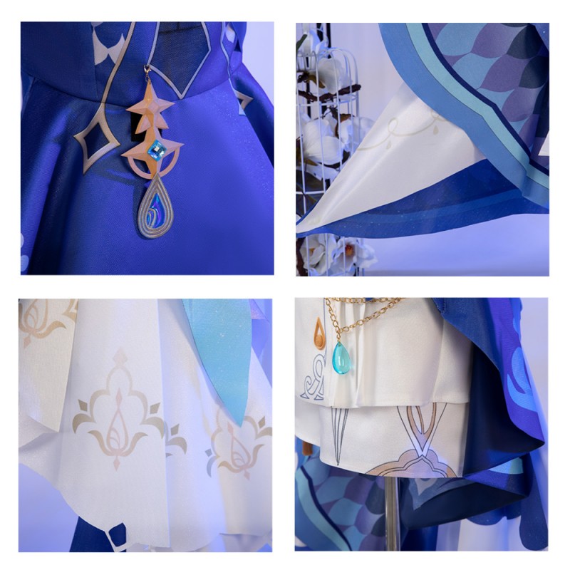 Game Genshin Impact Focalors Cosplay Costumes for Halloween Party