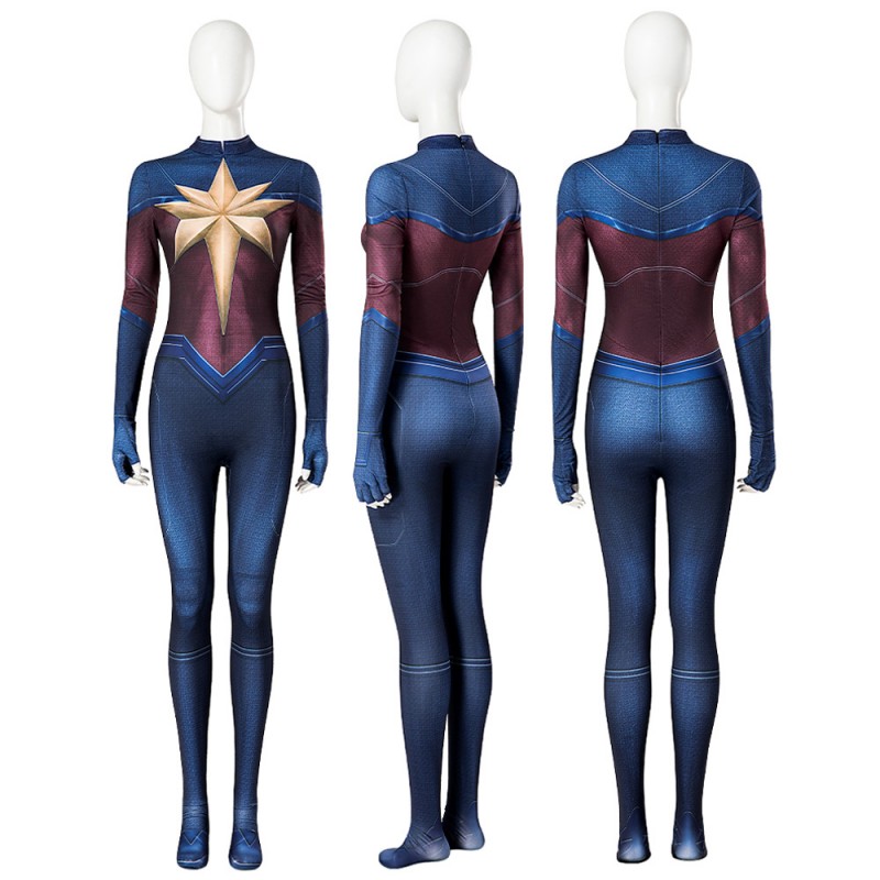 Captain Marvel 2 Blue Jumpsuit 2023 The Marvels Captain Marvel Suit Cosplay Costumes