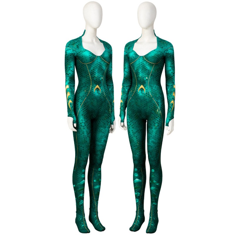 Mera Green Jumpsuit The Sea King 2 Lost Kingdom Cosplay Costumes Women Halloween Suit