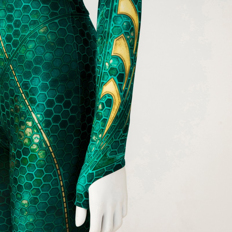 Mera Green Jumpsuit The Sea King 2 Lost Kingdom Cosplay Costumes Women Halloween Suit