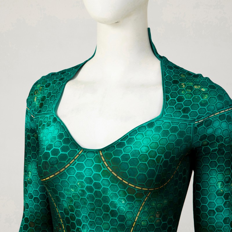 Mera Green Jumpsuit The Sea King 2 Lost Kingdom Cosplay Costumes Women Halloween Suit