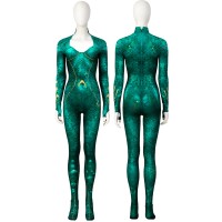 Mera Green Jumpsuit The Sea King 2 Lost Kingdom Cosplay Costumes Women Halloween Suit