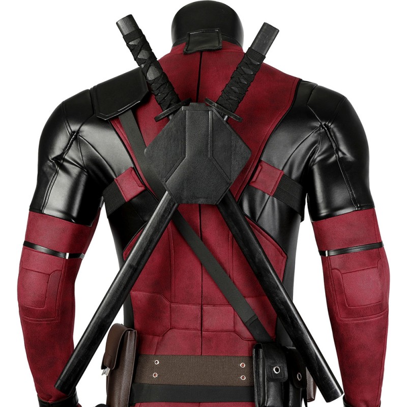 Deadpool Costume Wade Wilson Cosplay Suit Halloween Red Outfit