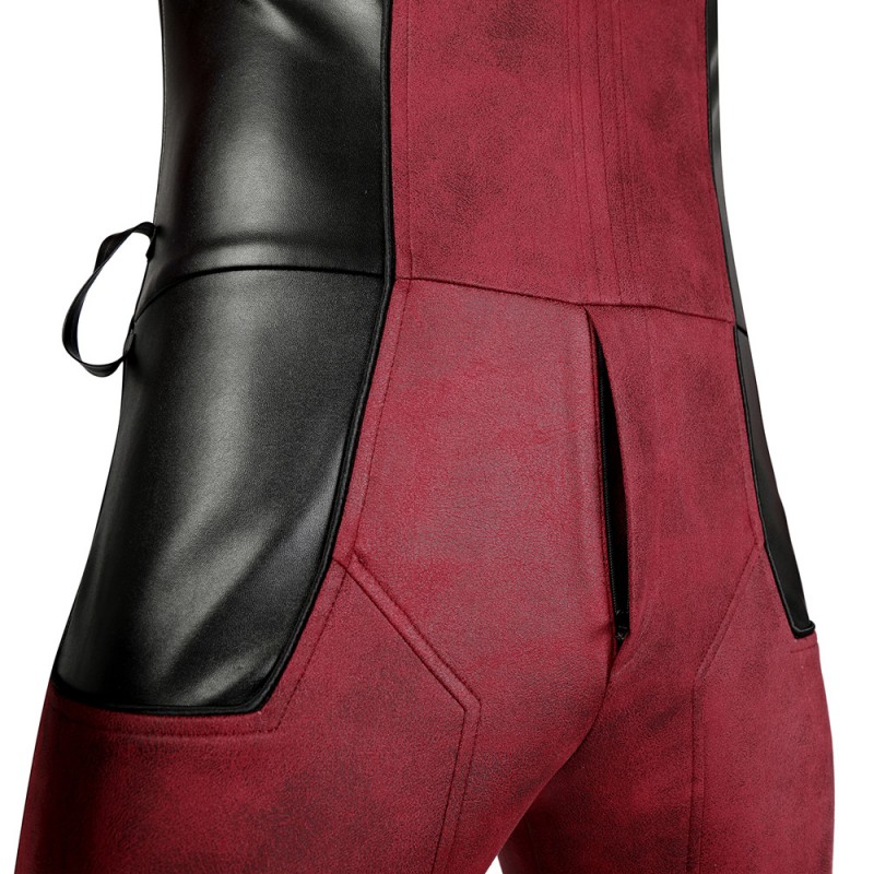 Deadpool Costume Wade Wilson Cosplay Suit Halloween Red Outfit