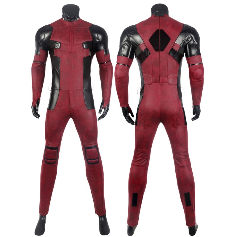 Deadpool Costume Wade Wilson Cosplay Suit Halloween Red Outfit
